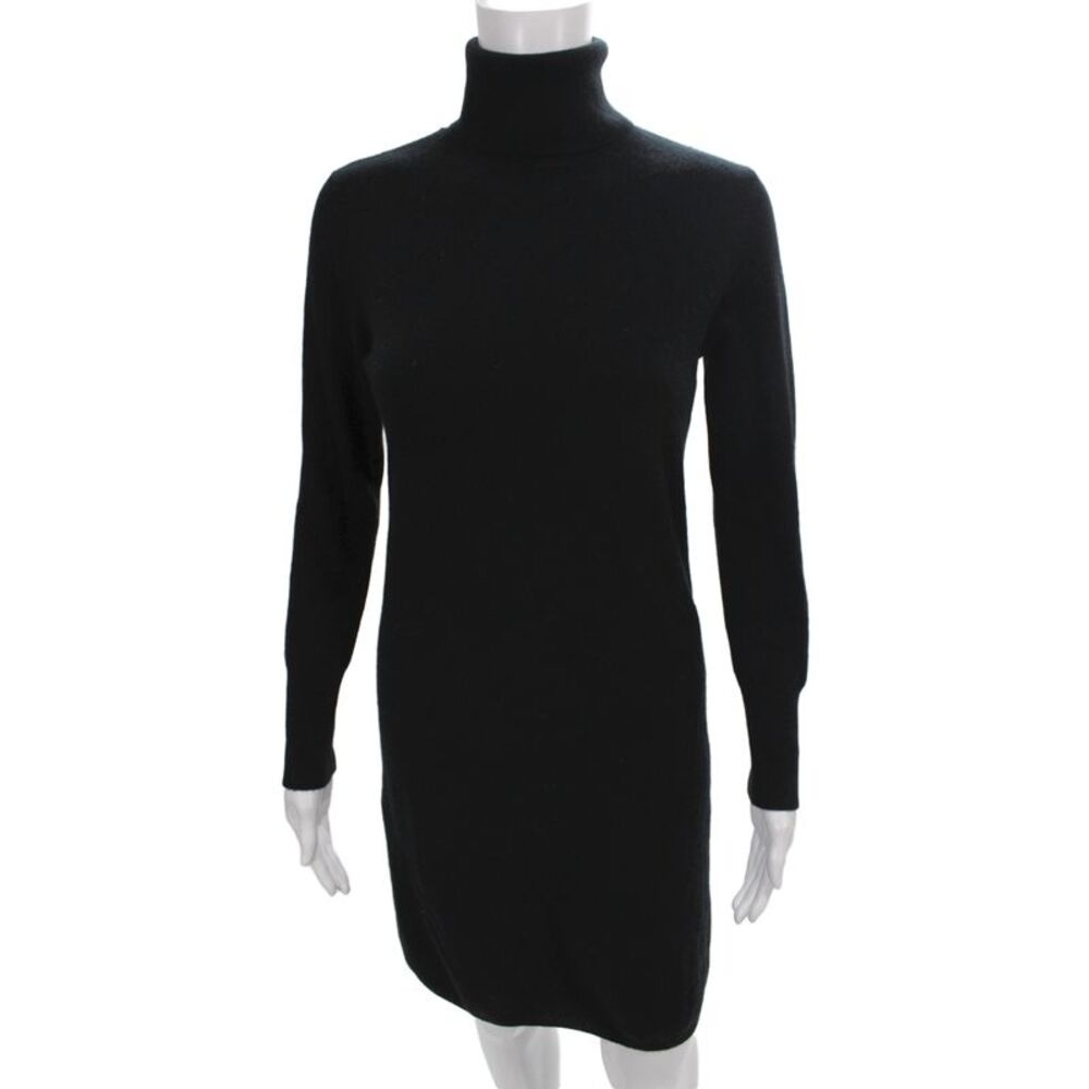 Neiman Marcus Women Black Cashmere Turtleneck Sweater Dress Size S